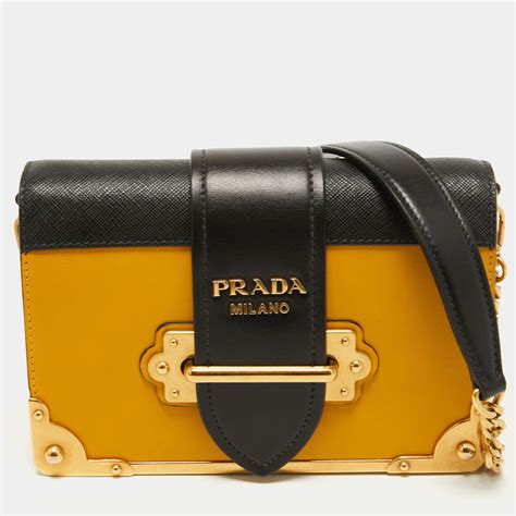 yellow prada purse|prada cahier studded bag.